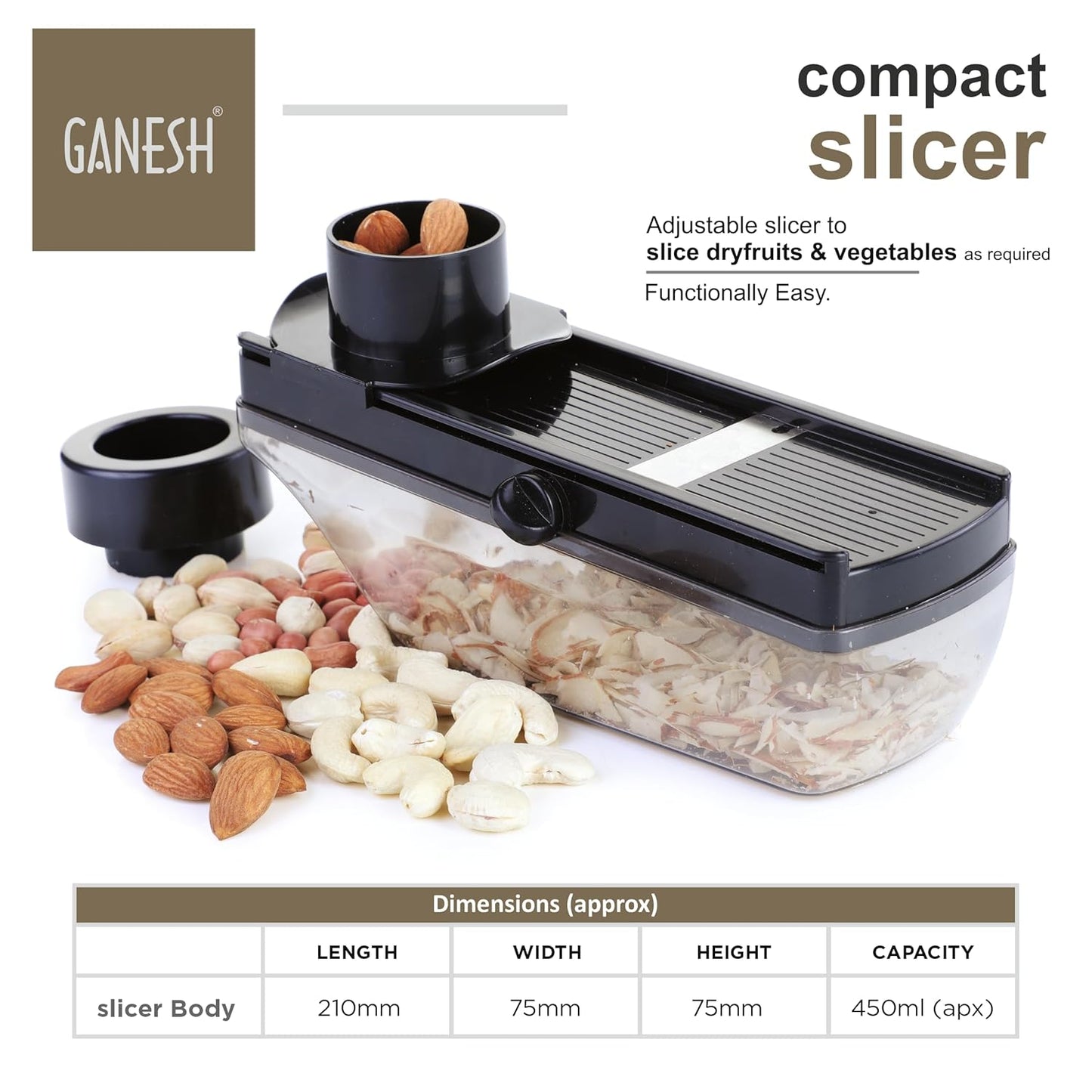 Plastic Vegetable Slicer Cutter, Black